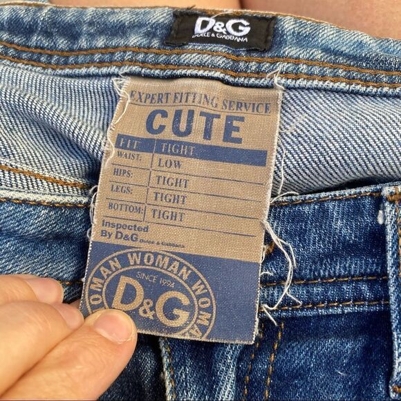 DOLCE GABBANA D&G CUTE Low Rise Jeans Y2K size 27 - Picture 12 of 16